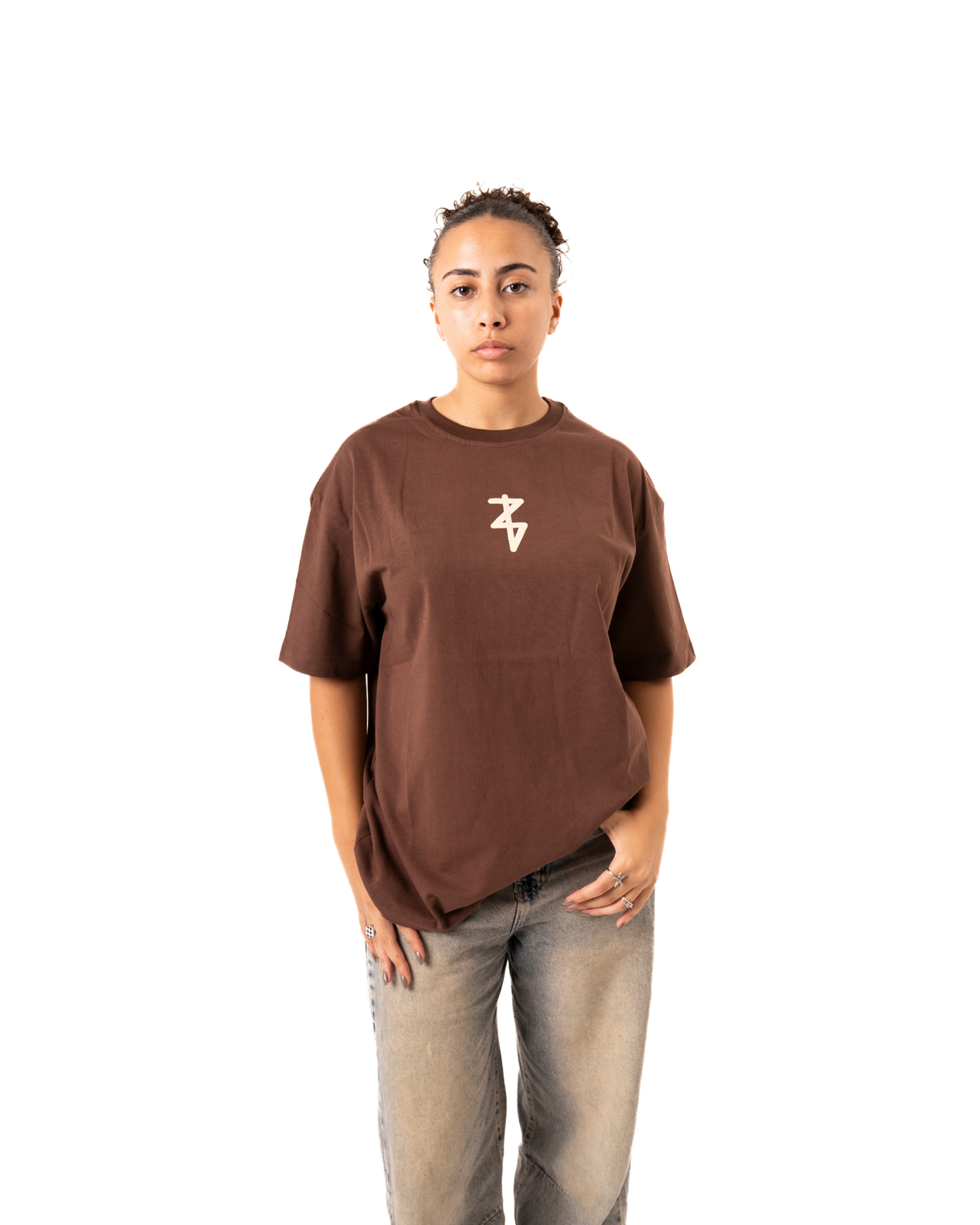 BROWN CHECKMATE TEE