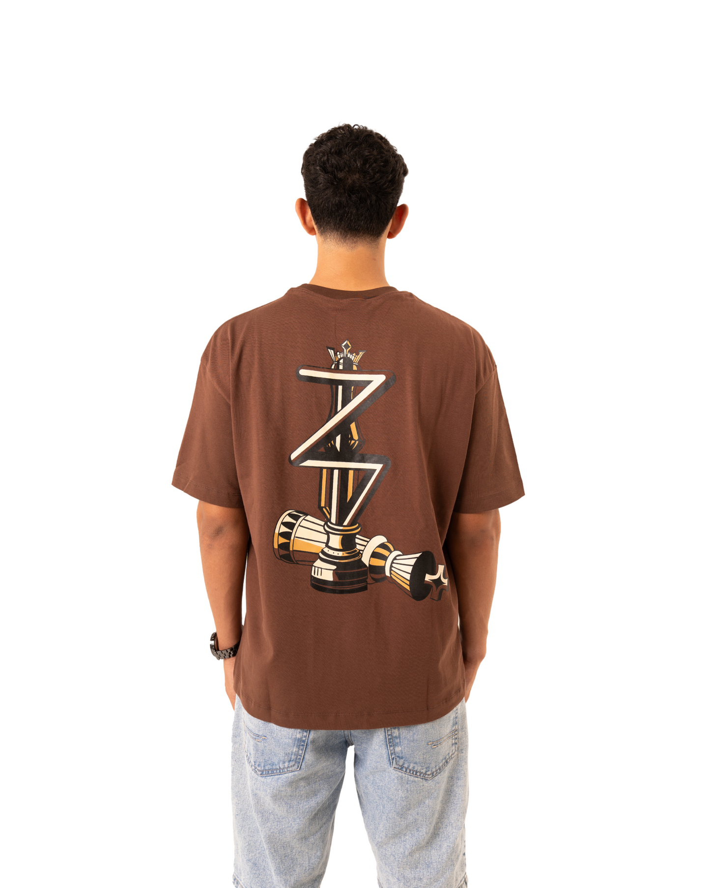 BROWN CHECKMATE TEE