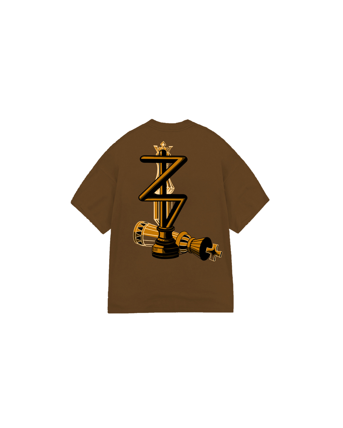 BROWN CHECKMATE TEE